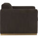 Romer Brushed Gold / Nubuck Cocoa Leather Armchair